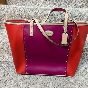 Coach studded metro tote